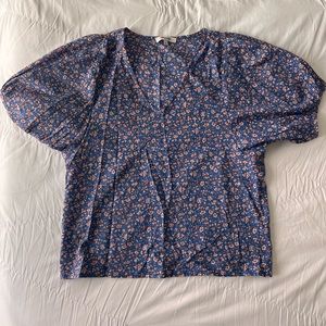 Madewell V-Neck Puff-Sleeve Top